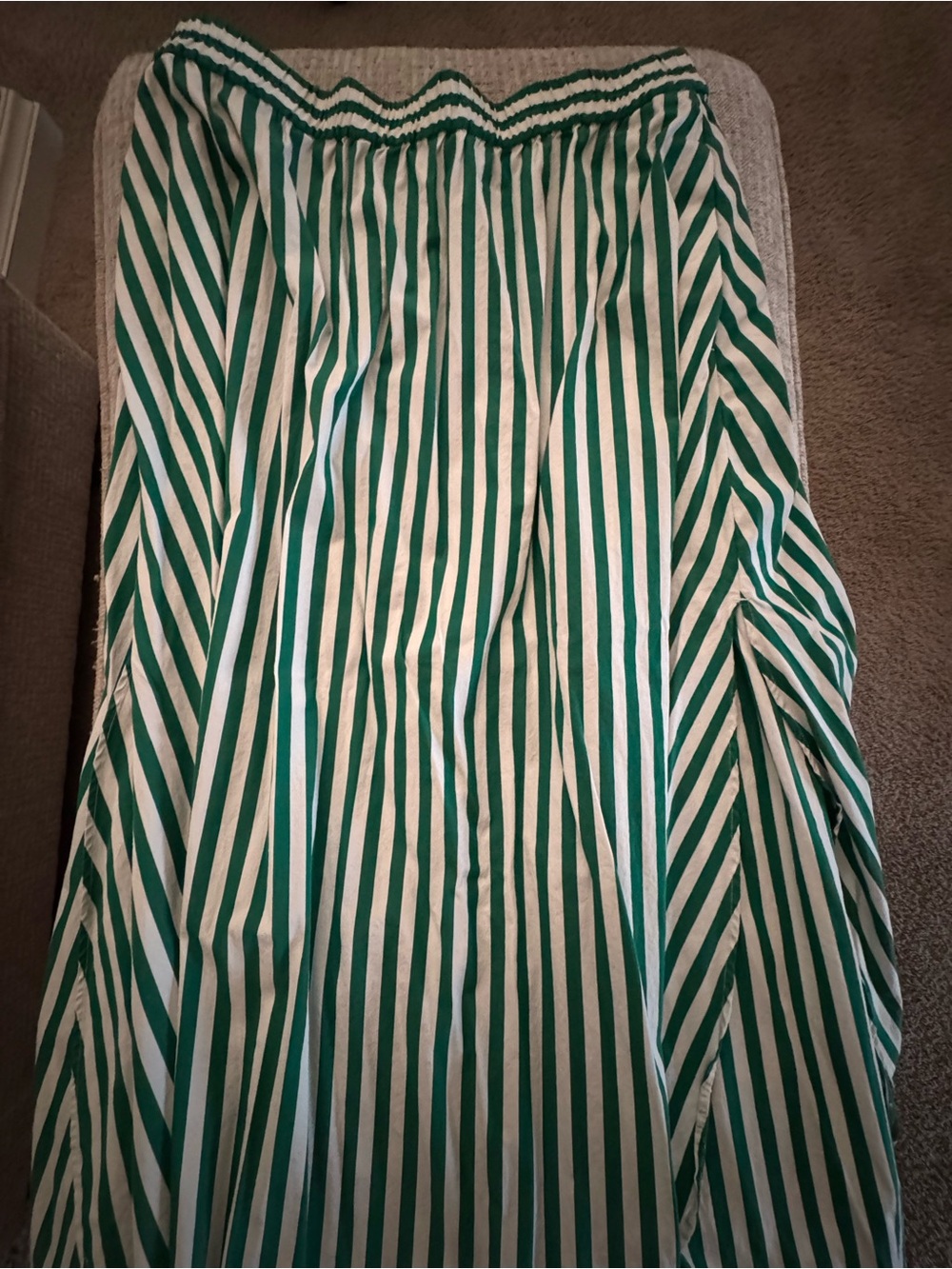 Madewell Stripe Cotton Poplin Midi Skirt, Size XL, EUC